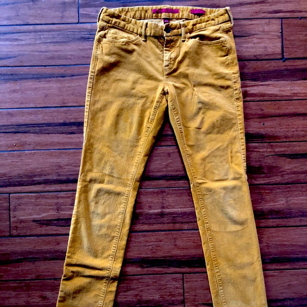 Banana Repulic Yellow Corduroy Skinny Jeans